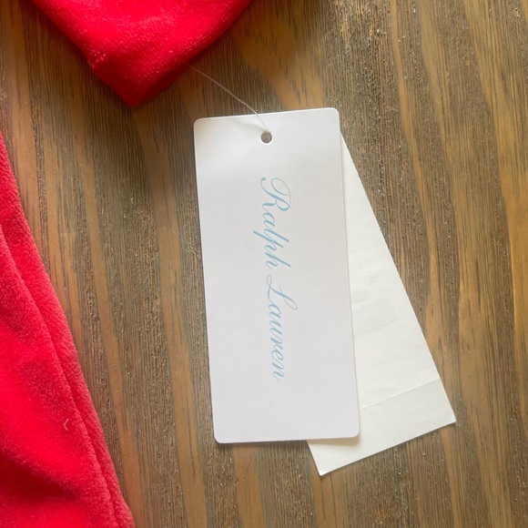 NWT Ralph Lauren Red Velour Embroidered Hand Smocked Dress & Bloomers Infant 3M - Picture 13 of 15